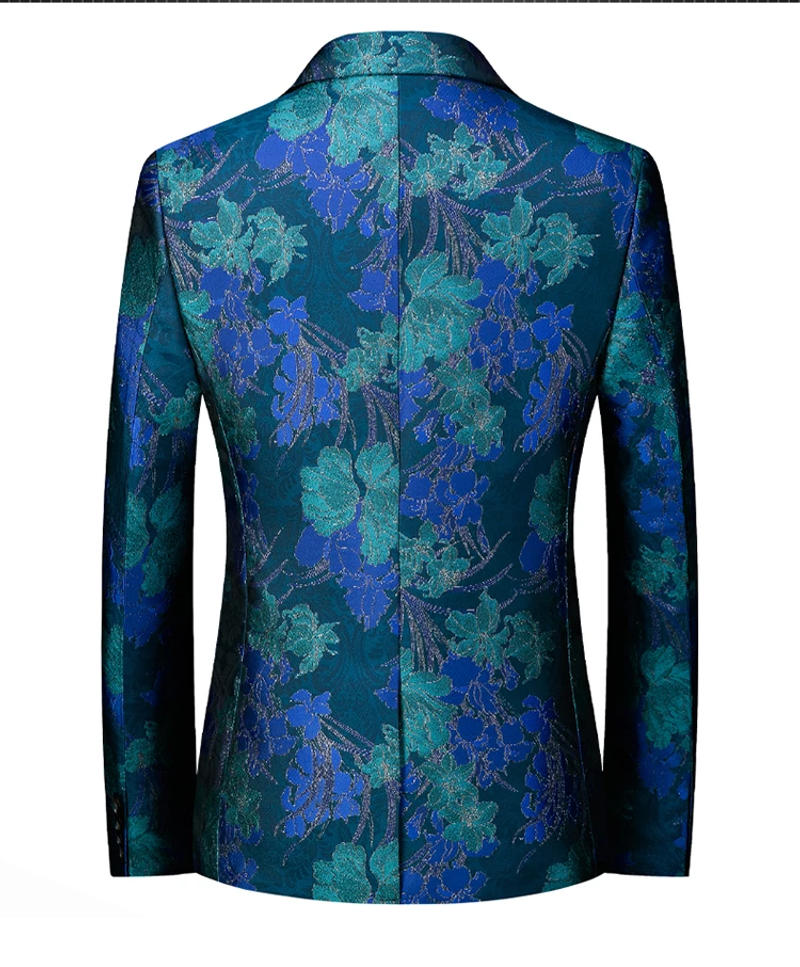 Description Picture 4 of item2024 High quality men fashion handsome fashion suit personality stage performance banquet business casual small suit M-6XL