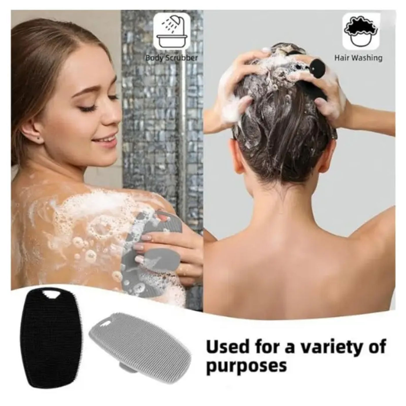 Description Picture 5 of item1/5pc Soft Silicone Exfoliating Brush Cleanser Manual Body Cleansing Care Scrubber Shower Gentle Massage Bath For Men