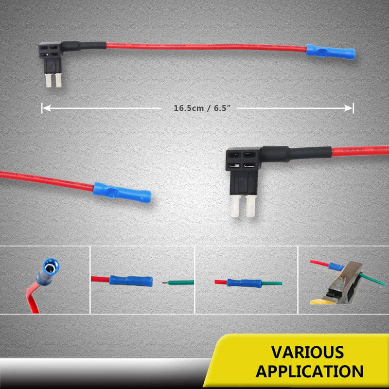 Description Picture 5 of itemFT4-10 10 Pack 12V Car Add-a-Circuit Fuse Tap Adapter ACZ Blade Fuse/Micro 2 Fuse with 10pcs 10A and 20A Fuses