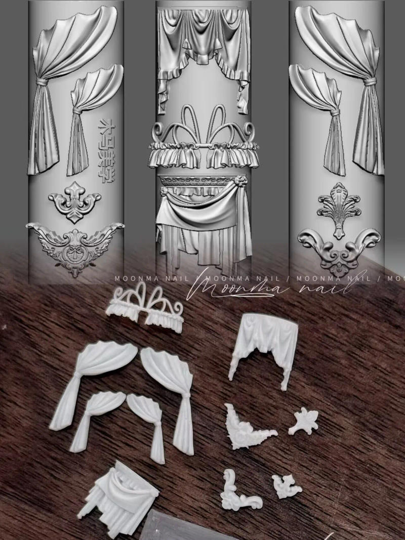 Description Picture 4 of item1pc Snake Girl Angel Love God Crow Tulip Peacock 3D Acrylic Mold Nail Art DIY Silicone Nail Art Templates Nails Mold