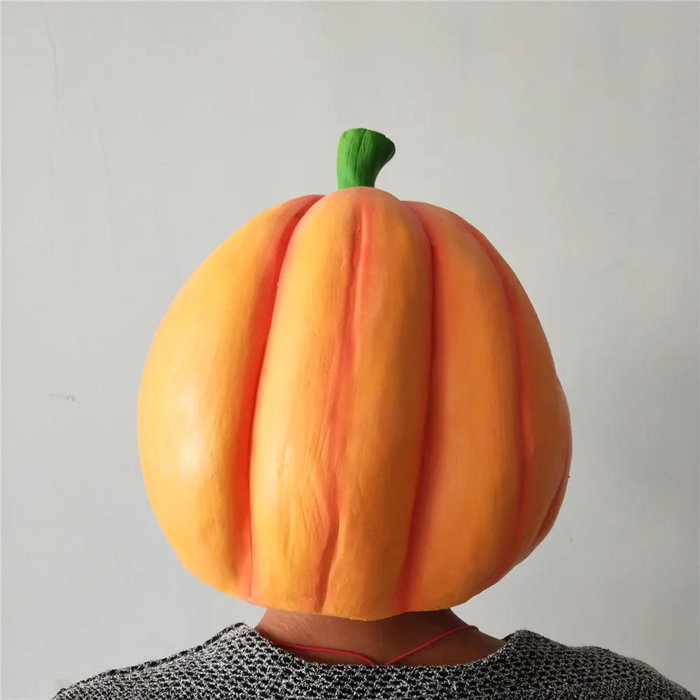 Description Picture 4 of itemHalloween Pumpkin Head Mask for Adult Full Face Evil Scary Pumpkin Easter Mask Funny Play Masquerade Party Dress UP