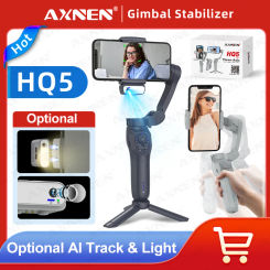 AXNEN 3-Axis Handheld Stabilizer HQ5 Gimbal for Mobile Phone Anti-shake Video Vlog Shooting, Optional AI Face Tracking, VS HQ6