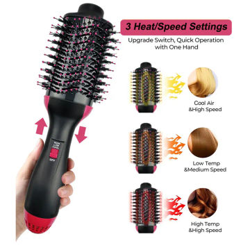 Multi-function One Salon Blow Dryer 3 In 1 Hair Dryer Brush Salon Styler 1000W Volumizer Hair Straightener Curling Iron Comb