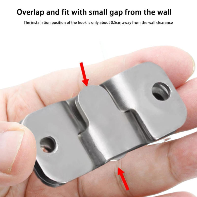 Description Picture 3 of item10pcs Stainless Steel Interlock Hanging Buckle Flush Mount Bracket Furniture Connector Wall Picture Frame Hanger Display Hooks