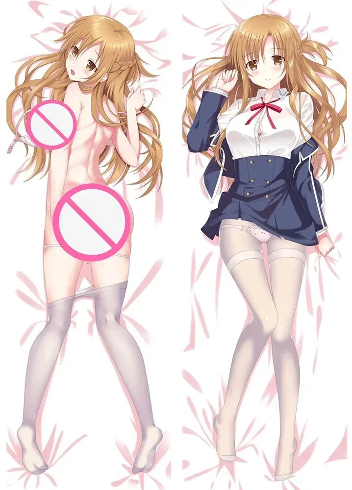 Description Picture 4 of itemSword Art Online Pillow Case Anime Dakimakura Waifu Hugging Body Decorative 45x45 Pillow Cover Kirito Asuna Bedding Girl Cushion