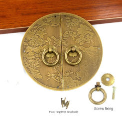 New Chinese Antique Furniture Copper Handle Classical Bookcase Wardrobe Brass Cabinet Door Antique Handle Household Hardware