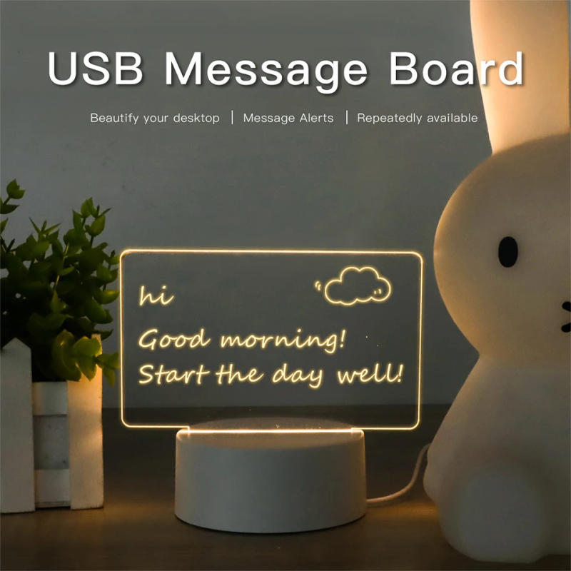 Description Picture 2 of item5V Bedroom Desk Lamp USB LED Warm Light Note Board for Thank You Letter/ Date Invitation Message Board Table Lamps Home Decor