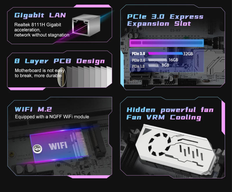 Description Picture 4 of itemMACHINIST X99 K9 D3 Motherboard Kit Set With Intel Xeon E5 2666 V3 CPU And DDR3 16GB RAM LGA 2011-3 Combo Quad channel memory