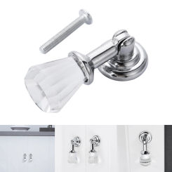 DRELD Rose Gold Chrome Pendants Crystal Glass Knobs Furniture Handle Wardrobe Kitchen Cabinets Cupboard Dresser Door Pulls Knob