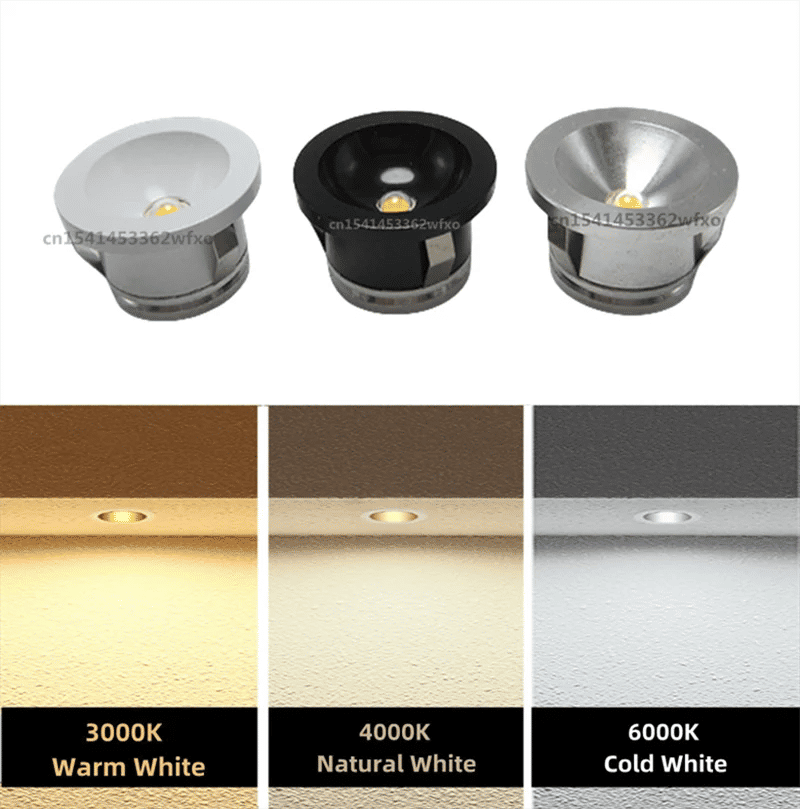 Description Picture 5 of itemDimmable aluminum LED mini downlight 3W spotlight embedded COB ceiling light110V-220V wine cabinet living room interior lighting