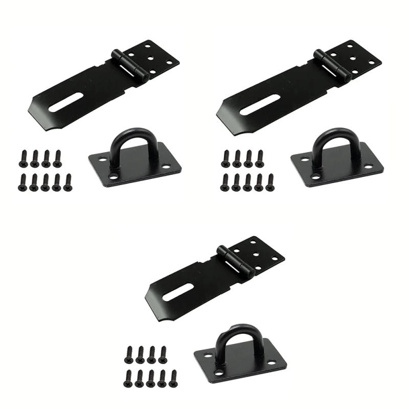 Description Picture 6 of itemDoor Padlock Hasp Kit Anti Theft Lock Buckle Plate Hitch Stainless Steel Drawer Cabinet Door Lock Hasp Buckle Hardware