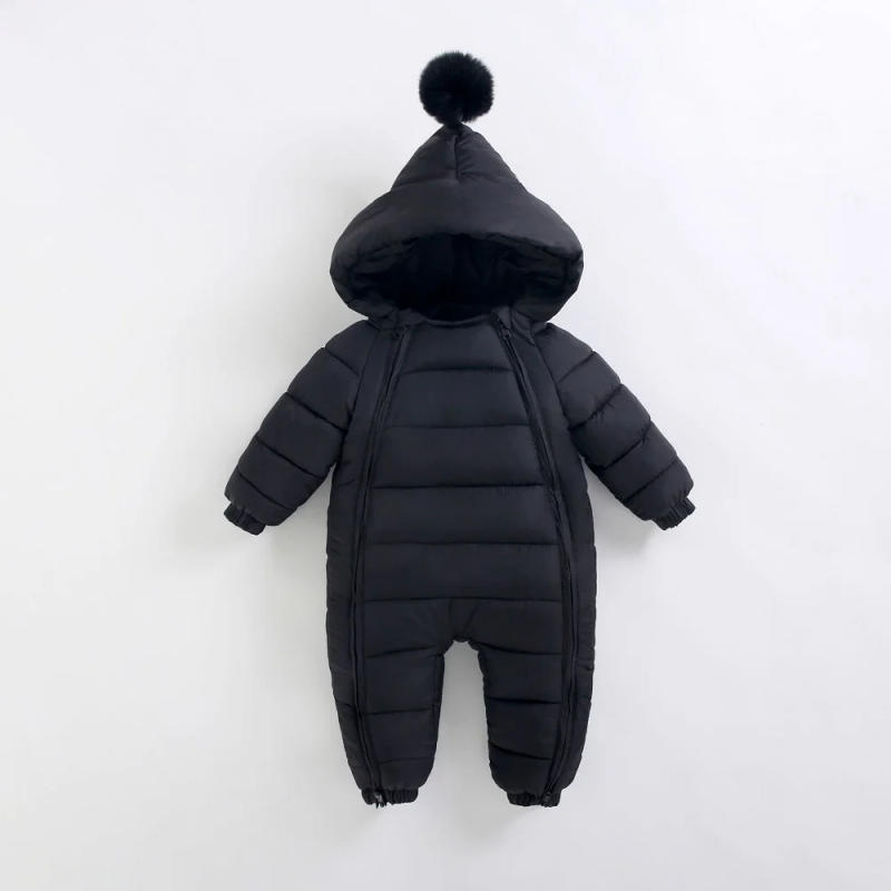 Description Picture 5 of itemBaby jumpsuit winter new plush and thick hooded down climbing suit for babies to go out and hug clothes, newborn cotton jacket