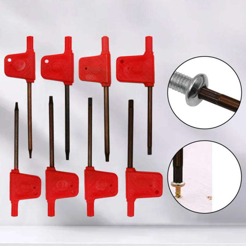 Description Picture 6 of item10pcs Red Flag Type Torx Screwdriver Wrench T5 T6 T7 T8 T15 T20 Torx Screw Wrench Spanner T Wrench Screwdriver Power Tool