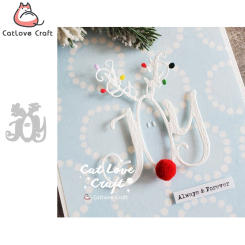 Catlove Christmas JOY Word Deer Metal Cutting Dies Scrapbooking Mold Stencil Die Cuts Card Making DIY Craft Embossing New Dies