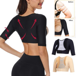 Upper Arm Shaper for Women Post Surgery Compression Sleeves Slimmer Posture Corrector Top Front Closure Breast Support Shapewear