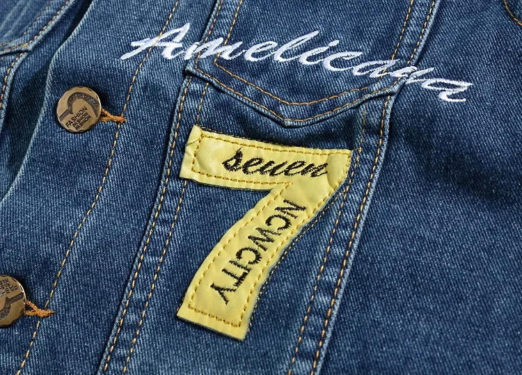 Description Picture 6 of itemDenim Jeans Vest Men Letter Embroidery Male Jeans Waistcoat Tank Top Cowboy Male Ripped Jacket Denim Vest Sleeveless