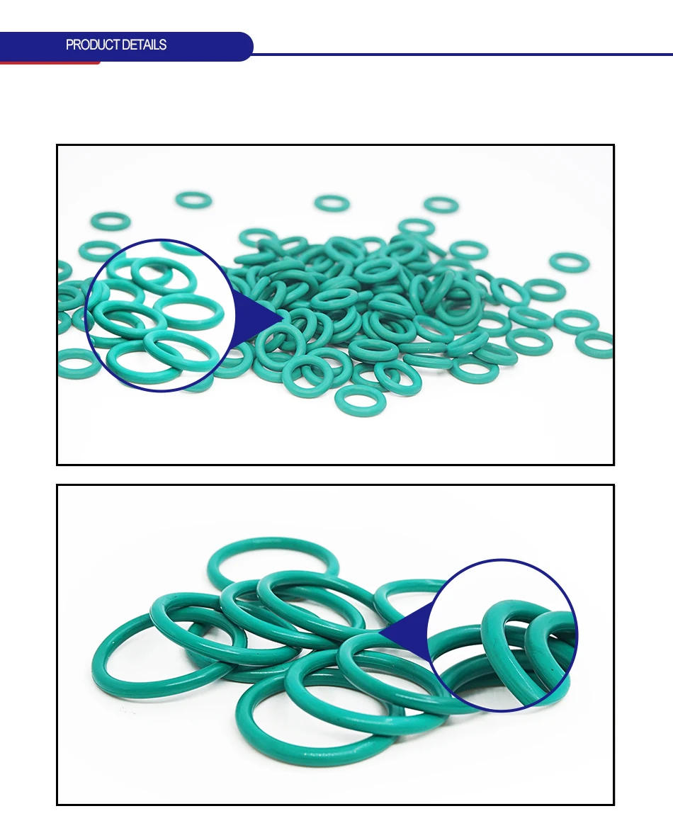 Description Picture 3 of itemThickness CS3.1mm Green FKM Fluorine Rubber O-rings Seals Gasket Washer temperature resistant wear-resistant oring