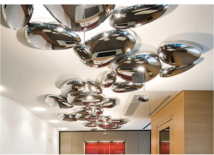 Description Picture 4 of itemLOVING LAMPA CEILING LIGHT silver lamp LED glass ceiling lights Luxury Metal Mercury Ceiling Lamp Foyer art deco lamp Creative