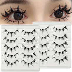 10Pairs/2Pack  Anime-Inspired False Eyelashes, Cartoon Eye Faux Lashes, Dramatic Look Demon Style, Volumizing & Lengthening