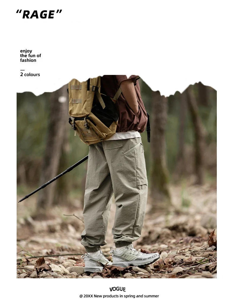 Description Picture 3 of itemMen's mountain functional wind multi-pocket overalls men's spring outdoor loose stitching design casual pants