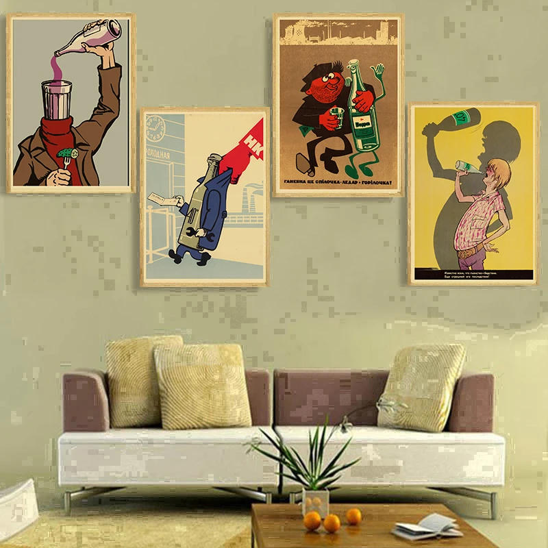 Description Picture 4 of itemStalin USSR CCCP Retro Poster Quality Printed Wall Retro Posters for Home Bar Cafe Room Wall Sticker Room Decor