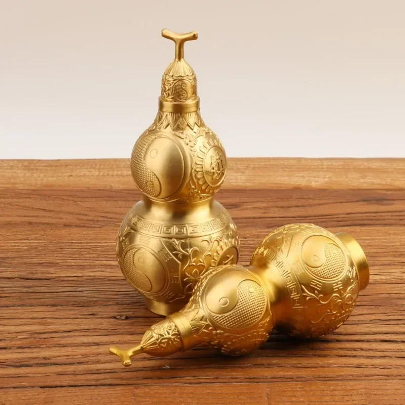 Description Picture 2 of itemGourd Feng Shui Wu Calabash Ornament Lou Pendant Housewarming Sculpture Decor Table Home Golden Lucky Decorations Figurine