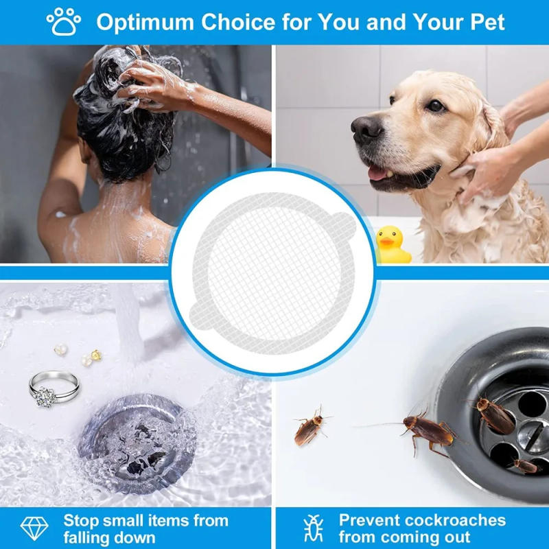 Description Picture 3 of item10Pcs Disposable Disposable Shower Floor Drain Sticker Sticker Kitchen Drain Stopper Filter Cover Accessories Bathroom