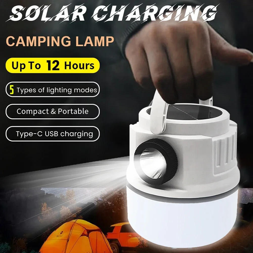 Description Picture 2 of itemSolar LED Camping Light USB Rechargeable Bulb for Outdoor Tent Lamp Portable Lanterns Emergency Lights for BBQ Hiking Fishing