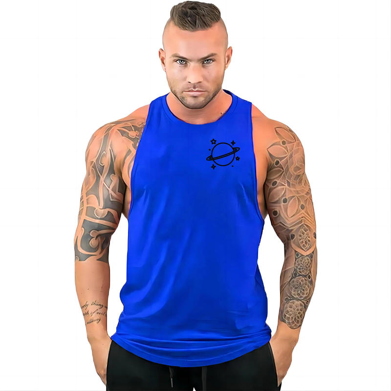 Description Picture 4 of itemFitness Outdoor Top Vest Clothing Men's Vest Fairy T-shirt Sport Running Four Seasons Adult Vest Print Angry handsome man