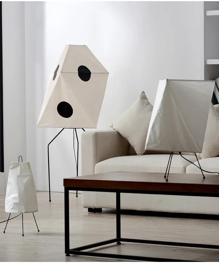 Description Picture 2 of itemJapanese-style Noguchi Isamu Tea Room Rice Paper Floor Lamp Hotel Bedroom Study Home Decorate Surprised Style Design Table Lamps
