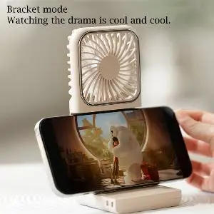 Description Picture 3 of itemMini Portable Handheld Fan with Phone Holder Power Bank Rechargeable 3 Speed Adjustable Personal Small Pocket for Summer Outdoor