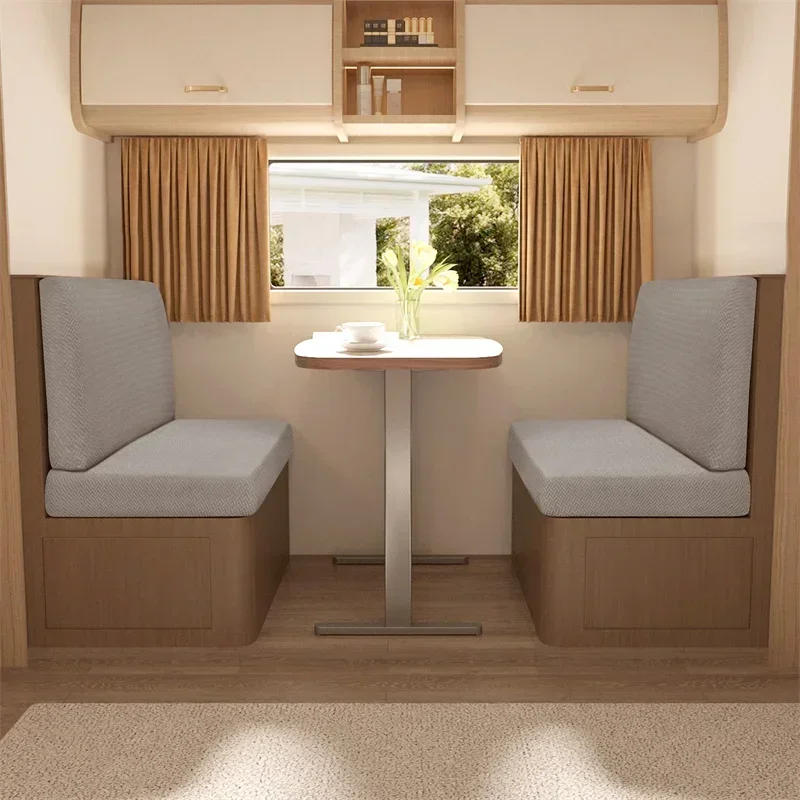 Description Picture 5 of item2 Pcs/set Polar Fleece RV Dinette Cushions Covers Stretch Couch Cover Booth Seat Covers RV Camper Car Bench Backrest Cover