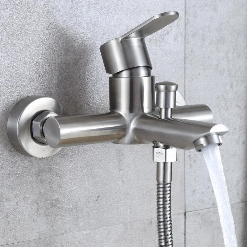 Description Picture 3 of item304 Stainless Steel Bathroom Faucet Shower Black Faucet Wall Mounted Bathtub Shower Mixer Tap Shower Faucet Mixer Taps