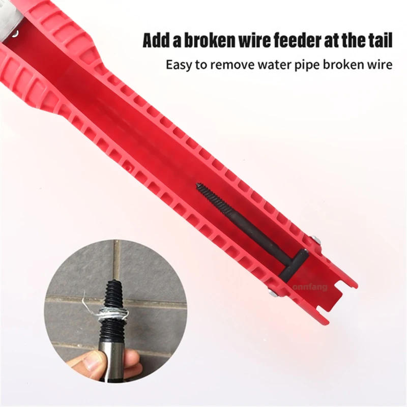 Description Picture 6 of item8 in 1 sink faucet wrench repair tool non-slip kitchen bathroom faucet assembly key plumbing installation wrench