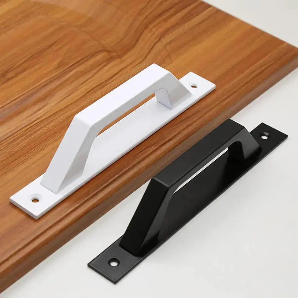 Description Picture 4 of item1pc Barn Door Pull Handle,Heavy Duty Black Iron Sliding Push Pull,Gate Shed Garage Cabinet Door Handle, Alloy Furniture Hardware