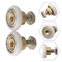Runners Door Rollers 2 *Screws Brass Centre Nylon Outer Wheel For Old Shower Door Rollers. Practical Brand New