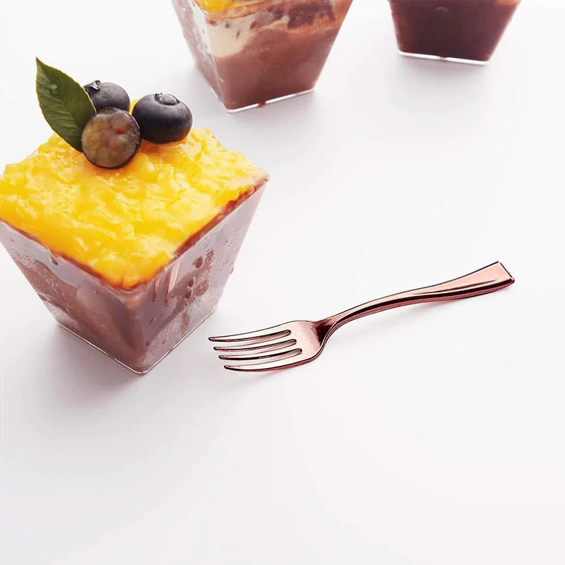 Description Picture 5 of item24PCS Plastic Disposable Spoons Forks Golden Mini Spoon Set Imitate Metal Flatware For Barbecue Party Picnic Kitchenware