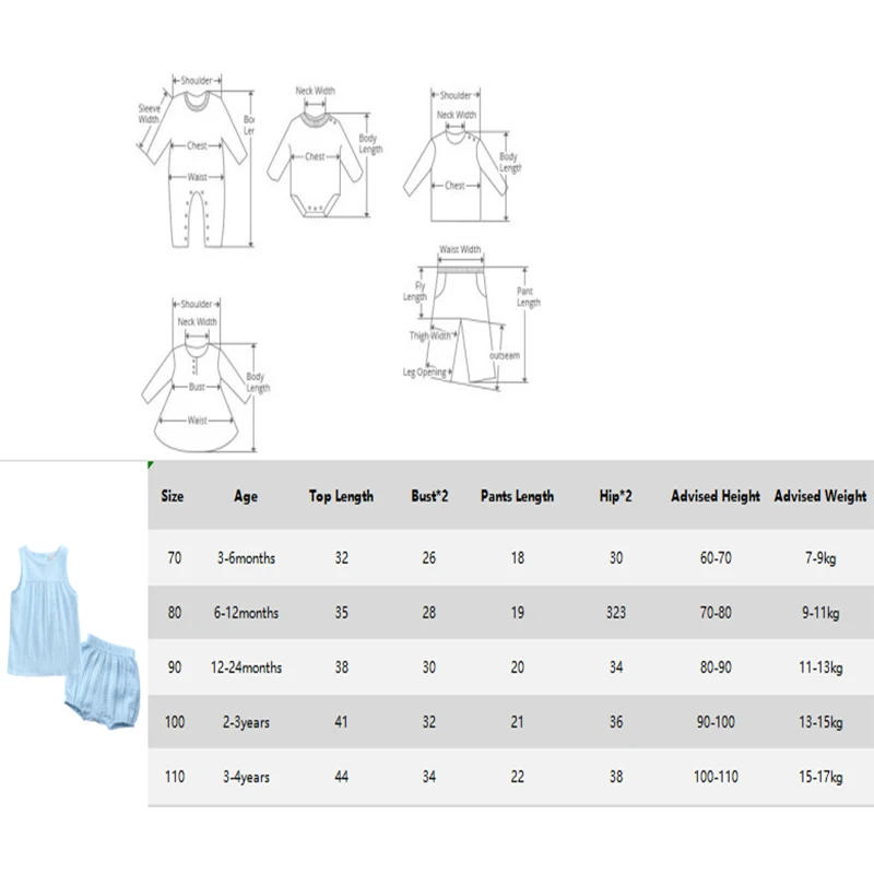 Description Picture 4 of item2024 New Cotton Linen Baby Clothing Set Infant Boys Girls Sleeveless Vest + Shorts 2pcs Casual Outfits Newborn Clothing Suit