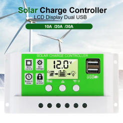 Solar Charger Regulator PWM Charger Controller Lead acid AGM GEL Iron li-ion lithium battery LCD 10A/20A/30A Solar cell panel
