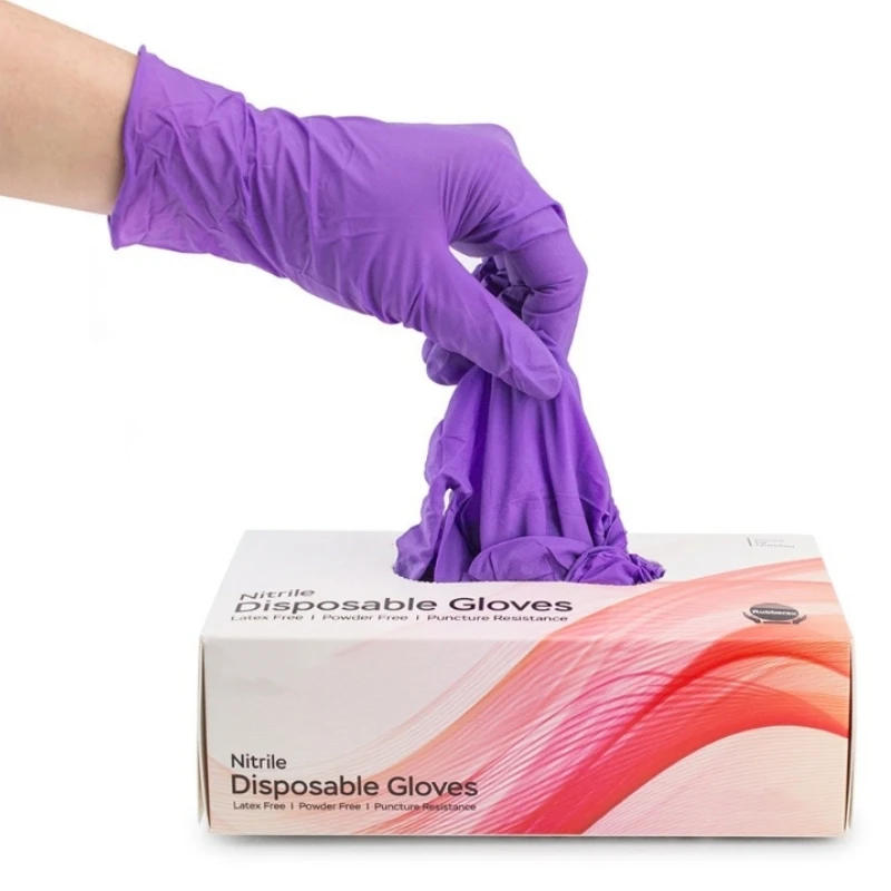 Description Picture 2 of item20/50/100PCS Purple Nitrile Disposable Gloves 5Mil Thick Industrial Cleaning Gloves Latex Free Cooking Kitchen Mechanic Gloves