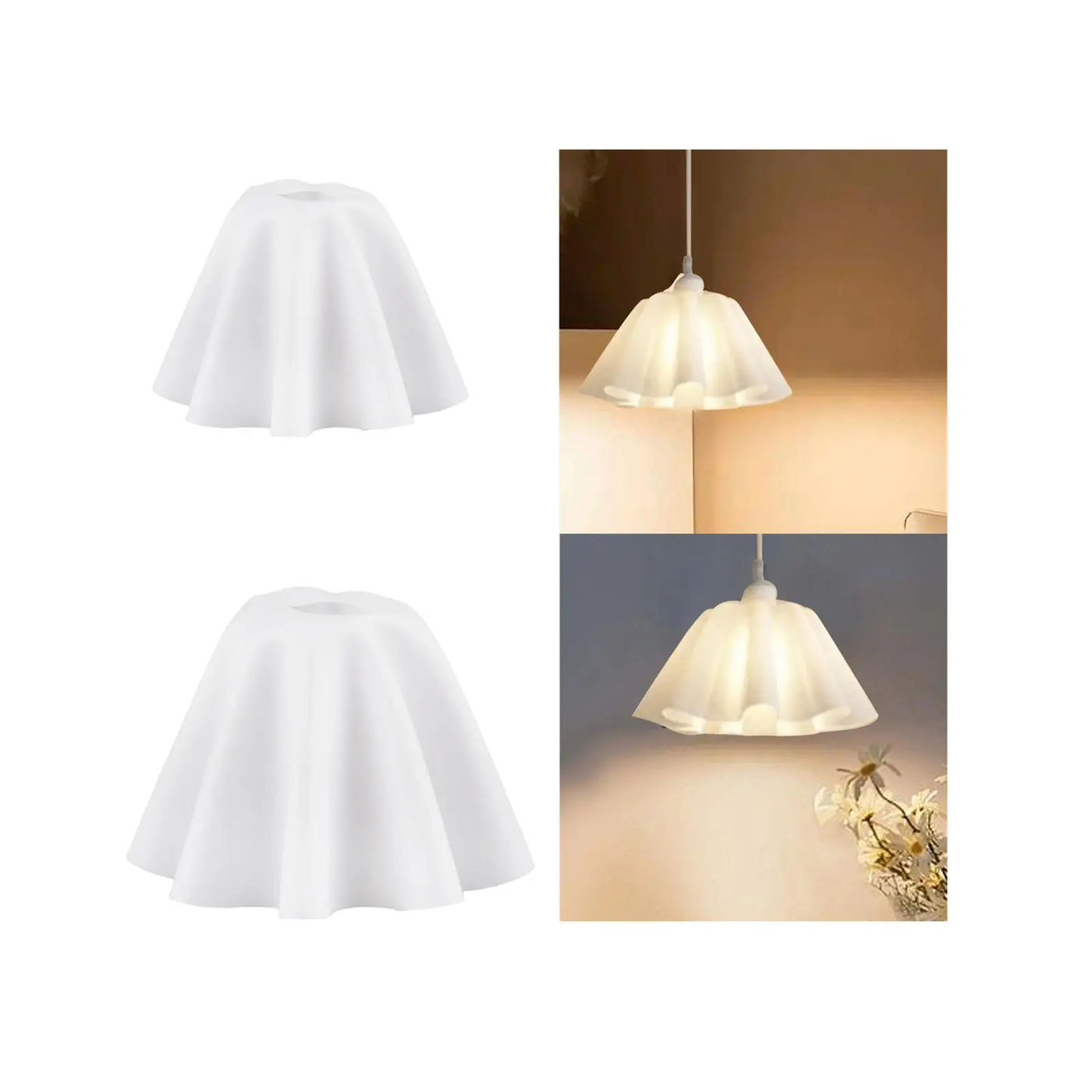 Description Picture 5 of itemLamp Elegant Cover Wave Chandelier Shade PVC Lampshade Light Fixture Shade for Living Room Table Lamp Ceiling Lamp Bedroom Home