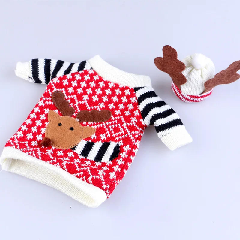 Description Picture 6 of itemWine Bottle Dress 2Pcs Christmas Wine Bottle Cover Santa Bottle Cap Table Decor Party Gift