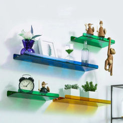 Color Acryl Wall Mounted Type Storage Rack Modern Bathroom Living Room Shelves Free Punching Wall Shelf Home Accessories -