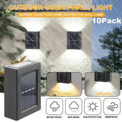 Solar Up and Down Spot Lights Outdoor, LED Street Wall Light Lamp Solar Powered Sunlight Waterproof Solar Lamp Garden Yard Decor