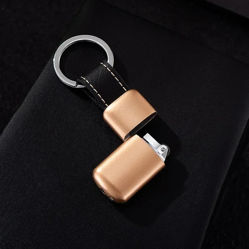 Description Picture 6 of itemMetal Mini Grinding Wheel Keychain Lighter Windproof Inflatable Open Fire Portable Cigarette Lighter Outdoor Lighter