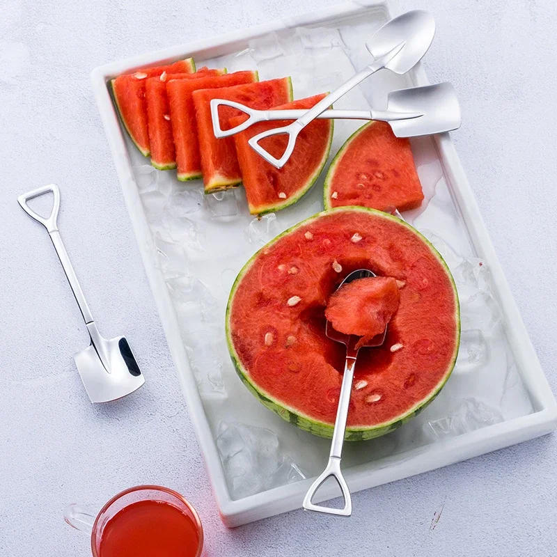 Description Picture 3 of item1/20pcs Stainless Steel Shovel & Point Spoons Coffee Tea Spoon Ice Cream Dessert Tip Scoops Cutlery Tableware Set Kitchen Tools