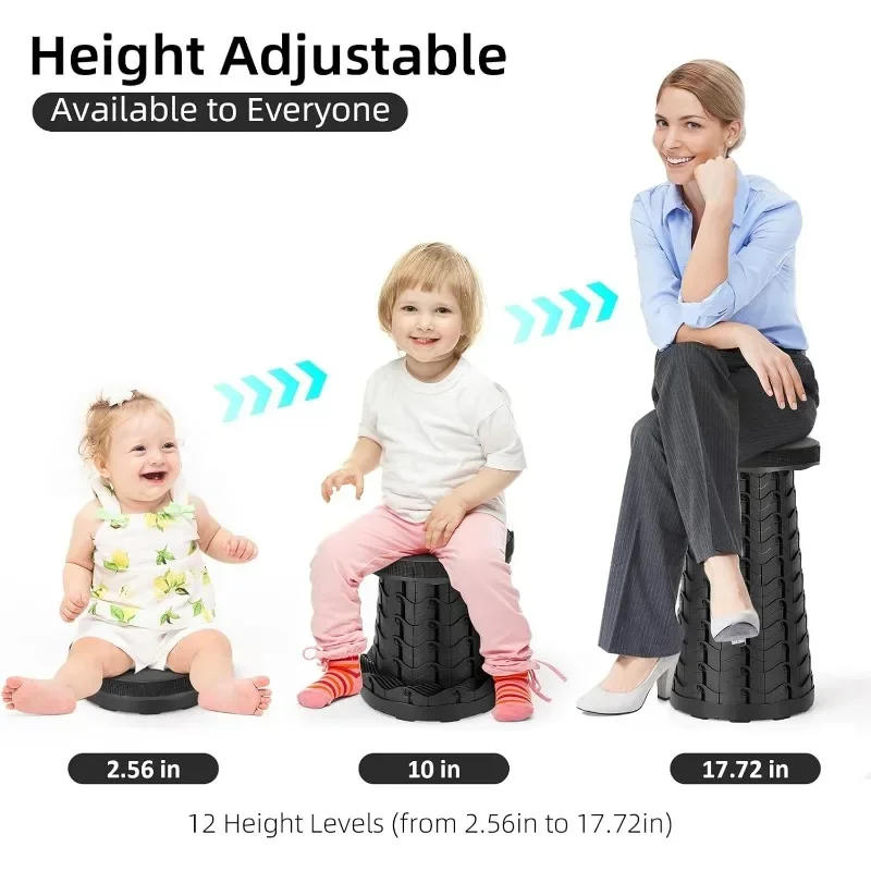 Description Picture 4 of itemCollapsible Stool Portable Folding Expandable Stool with Carrying Straps Home Space Saving Furniture Stools for Camping Fishing