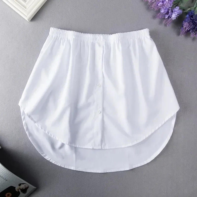 Description Picture 3 of itemS-3XL Women Fake Shirt Black White Hem Detachable Underskirt Irregular Tail Blouse Hem Extender Mini Skirt Layered Inner Layer