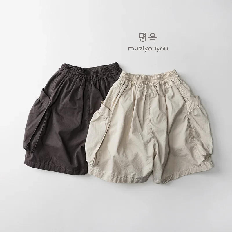 Description Picture 6 of itemChildren's Workwear Shorts 2025 New Style for Boys and Girls Thin Cotton Five Inch Shorts Versatile Trendy Clothing Wholesale