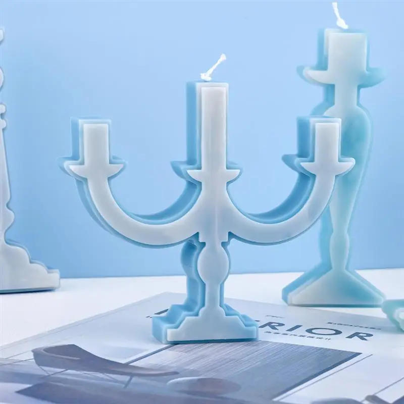 Description Picture 3 of itemIns Candlestick Decorative Candle Silicone Mold Scented Candle Making Wax Mould Christmas Candle Holders Resin Ornament Craft